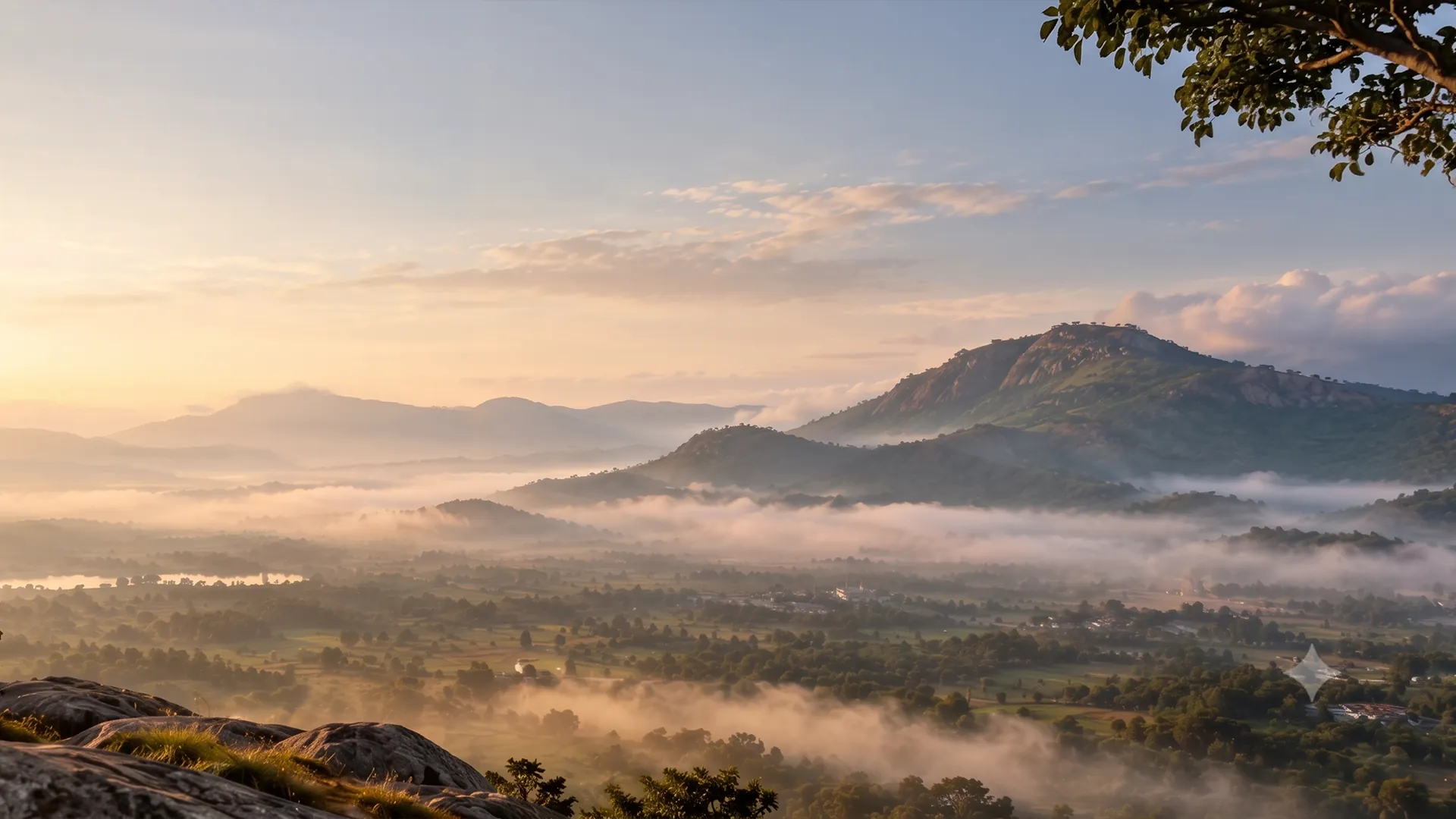 Layered hills of the Nandi range at dawn